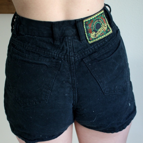 Happy Leg, Black jean, high waisted shorts, size 23 - Picture 2 of 3